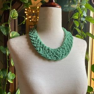 Seafoam Green Braided Seed Bead Necklace